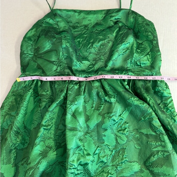 18W Anthropologie Jacquard Bubble Dress-Festive green textured floral dresss 18W - Picture 7 of 11